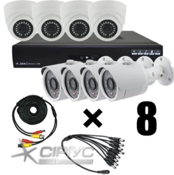 Система відеоспостереження HDCVI 4 зовнішні+4 внутрішні камери 2МП