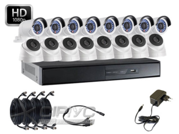 Система відеоспостереження HDCVI 8 зовнішніх+8 внутрішніх камер 2МП