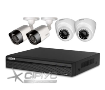 Система видеонаблюдения IP 2 внешние+2внутренние камеры 2МП