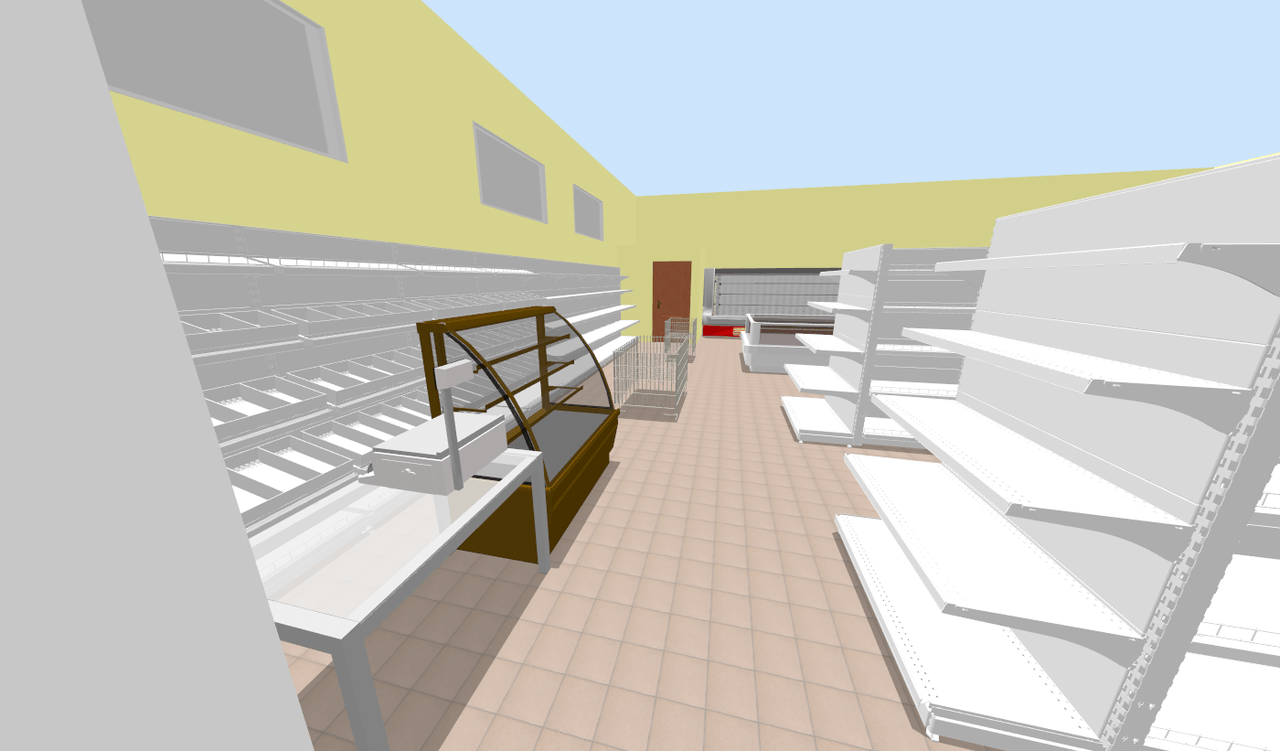 3d модель магазина вид изнутри