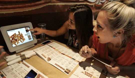 Відвідувачі роблять замовлення в ресторані на iPad