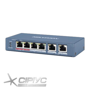 Комутатор PoE Hikvision DS-3E0106HP-E Комутатор PoE Hikvision DS-3E0106HP-E