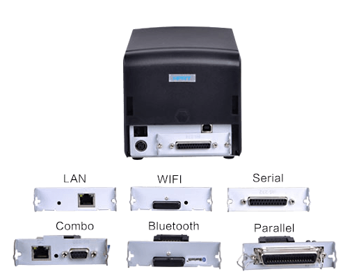 Доступні порти підключення принтера HPRT TP801